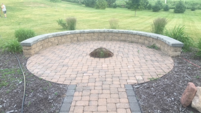 Paver Patio, Seat Wall, Firepit